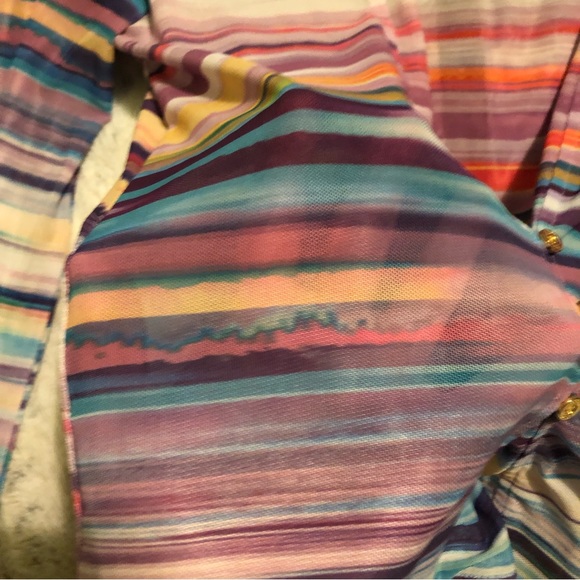 Y2k sheer multicolour Bebe button up size XS - Picture 8 of 8